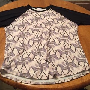 Lularoe Unicorn Randy Baseball Tee, 2XL